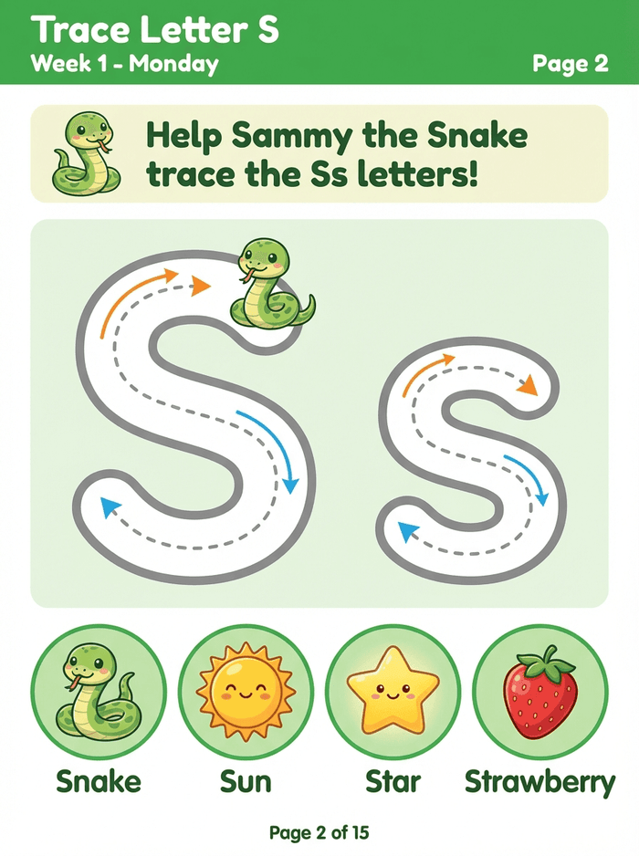 Letter tracing worksheet preview